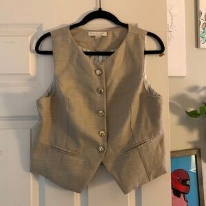 Beige Button up vest